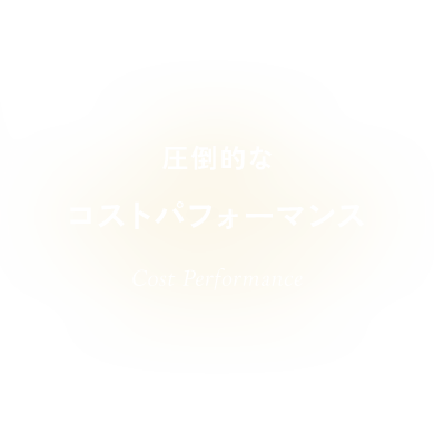 圧倒的なコストパフォーマンス Cost Performance